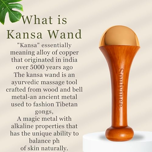 Soulvinee kansa wand face (small) BRONZE SIZE - 4.5 CM/bronze Foot Massager With Wooden Handle For Detoxification And Deep Relaxation (4.5, Natural) (Brown Small) - Image 4