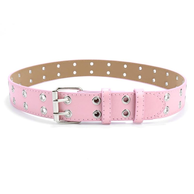 Toptim Set of 4 Kids Double Grommet Belt for Girls and Boys, Punk PU Leather Kids Studded Holes Belt for Jeans Pants (Up to 30 Inch) - Image 3