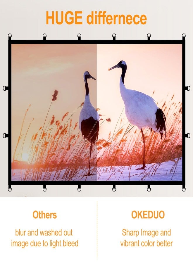 OKEDUO 120 Inch Projector Screen, OKEDUO Foldable Washable Portable Rear Front Projector Screen, Anti-Crease Indoor Outdoor Projection Double Sided Video Projector Screen for Home, Office, Party, Classroom - Image 5