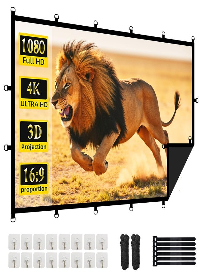 OKEDUO 120 Inch Projector Screen, OKEDUO Foldable Washable Portable Rear Front Projector Screen, Anti-Crease Indoor Outdoor Projection Double Sided Video Projector Screen for Home, Office, Party, Classroom - Image 1