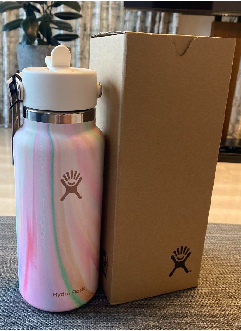 Hydro Flask 32 oz Wide Mouth with Flex Straw Cap - Sugar Crush  - Image 2
