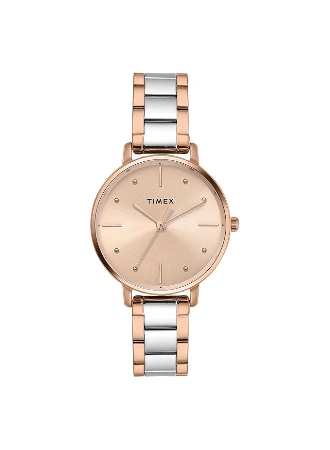 تيميكس ساعة TIMEX Classics التناظرية للنساء، بمينا مستدير ومقاومة للماء - Image 1