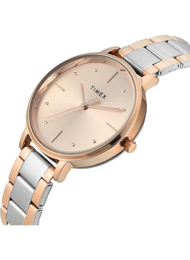 تيميكس ساعة TIMEX Classics التناظرية للنساء، بمينا مستدير ومقاومة للماء - Image 4
