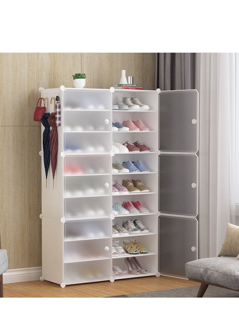 MIXDE - 18-Cube Modular Cube Storage Shoes Cabinet DIY Portable Shoe Rack Organizer Tower - Image 1