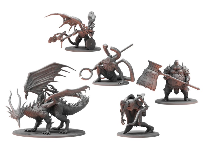 Steamforged Games Dark Souls The Roleplaying Game Miniatures Bundle: Kalameet The Last Dragon, Titanite & Stone, and Dancer of The Boreal Valley & Smough (3 Items)