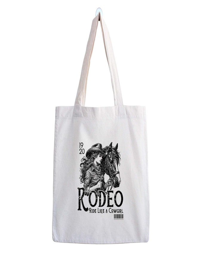 ARTBUG Tote Bag for Women, Aesthetic, Stylish, Ecofriendly, For College Girls, Office, Beach and Outings -Rodeo Ride Like a Cowgirl Printed Canvas D - 365 - Image 1