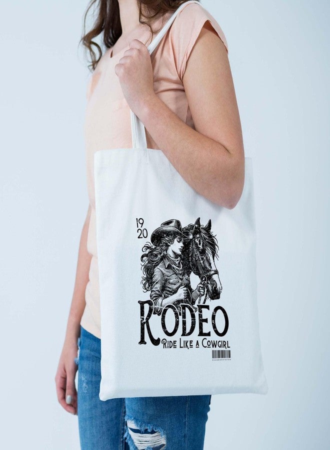 ARTBUG Tote Bag for Women, Aesthetic, Stylish, Ecofriendly, For College Girls, Office, Beach and Outings -Rodeo Ride Like a Cowgirl Printed Canvas D - 365 - Image 2