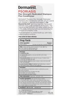 Dermarest Psoriasis, Maximum Strength Medicated Shampoo + Conditioner, 8 fl oz  - Image 3