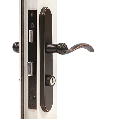 Larson Certified Storm Door Revere Mortise Aged Bronze Handle Set, Storm Door Handle Replacement with Keyed Deadbolt - Image 5