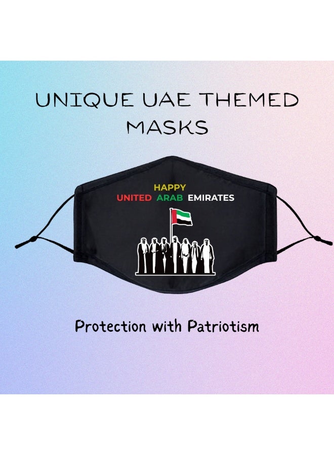 برينت شوب فور مي كمامات وجه مصنوعة يدويًا لليوم الوطني لدولة الإمارات العربية المتحدة للبالغين، صنع في دبي - الإمارات العربية المتحدة - Image 5