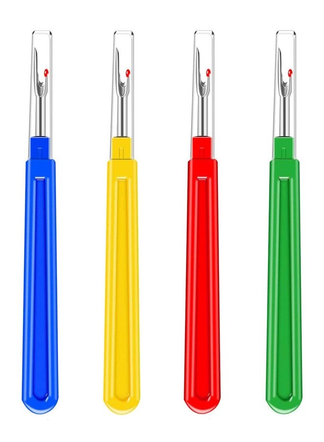 BEADNOVA Seam Ripper 4pcs Stitch Remover Big Stitch Ripper Thread Ripping Tool Tag Remover for Clothes Crafting Sewing (4 Colors) - Image 1