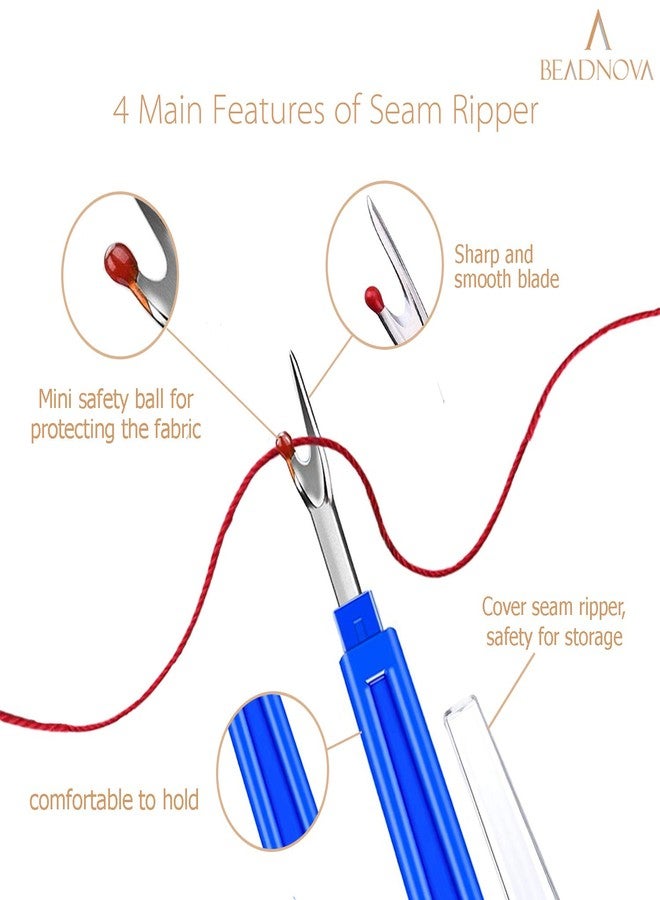 BEADNOVA Seam Ripper 4pcs Stitch Remover Big Stitch Ripper Thread Ripping Tool Tag Remover for Clothes Crafting Sewing (4 Colors) - Image 4