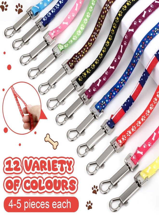 هسي مجموعة Hsei المكونة من 50 قطعة من حزام ومقود الجراء المصنوع من النايلون، بطول 4 أقدام، مقود تدريب قابل للتعديل مع خطاف دوار، حبل جرّ مزخرف للجراء، مناسب للكلاب الصغيرة والمتوسطة والقطط، للعب والتخييم والمشي، 12 لونًا متنوعًا - Image 4