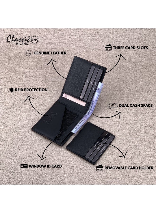 Classic Milano Genuine Leather Wallet for Men – Slim Bifold Men’s Wallet with RFID Blocking, Multiple Card Slots – Stylish Mens Purse Wallets Gift for Husband, Father - Image 3