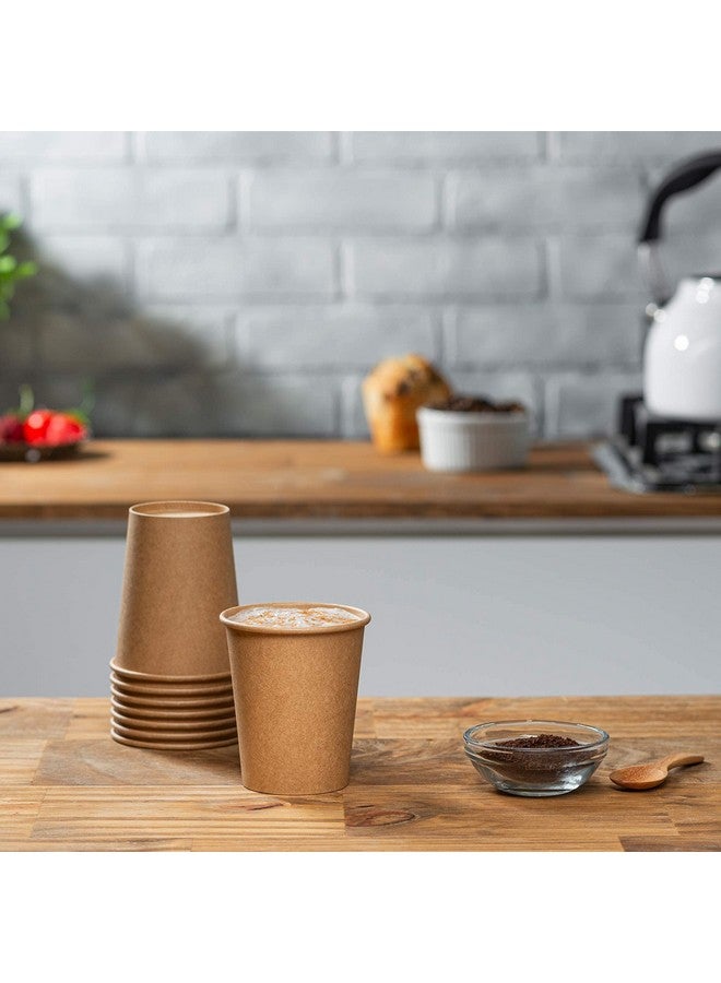Gusto GUSTO [100 Count Kraft Disposable Paper Cups, Hot Coffee Cups Brown Unbleached - Eco-Friendly Cups (8 oz. - Kraft) - Image 2
