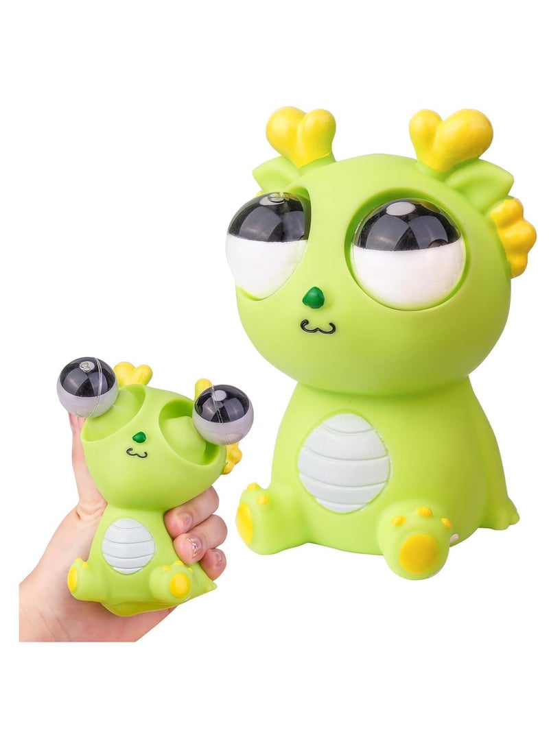 Funny Eye Popping Dragon Stress Relief Toy - Premium PVC Squishy Sensory Fidget Toy for Adults & Kids, Cute Desk Decor, Unique Gift Idea UAE (4.33X2.55 Inch) - Image 1