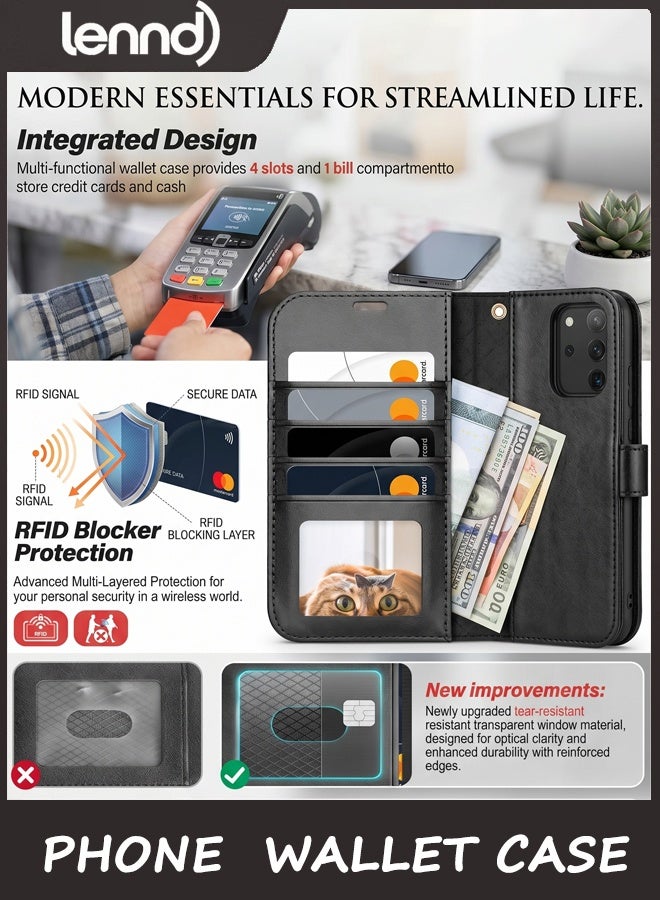 LENND iPhone 17 Pro Max Detachable Wallet Case with Card Holder, 2 in 1 PU Leather Flip Folio with RFID Blocking Stand Wrist Strap Shockproof Phone Cover 6.9 Inch, Blue - Image 3