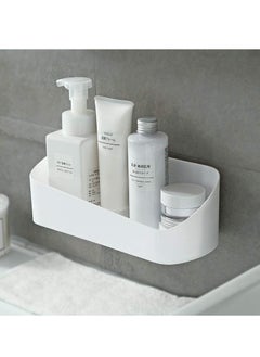 Adhesive Shower Caddy, Wall Mounted Bathroom Shelf Organizer Storage Rack, No Drilling Shower Shelf Bath Essentials Shampoo Holder, Shower Caddy for Shower Room, Bathroom, Kitchen, White