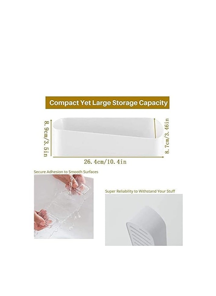 Generic - Adhesive Shower Caddy, Wall Mounted Bathroom Shelf Organizer Storage Rack, No Drilling Shower Shelf Bath Essentials Shampoo Holder, Shower Caddy for Shower Room, Bathroom, Kitchen, White - Image 1
