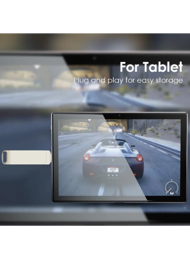 64 جيجا بايت واجهة مزدوجة USB فلاش محرك أقراص USB 2.0 إبهام محرك أقراص تخزين قابل للطي عصا الذاكرة تصميم دوار - فضي - Image 5