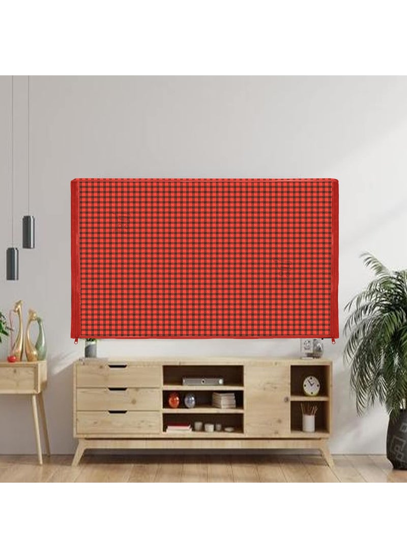 E-Retailer ERetailer Transparent LCDLED TV Protector Cover with Zipper Enclosure for 26 Inch Suitable for All Major Brand Model ColorRed Size2553x17 Inches  - Image 1