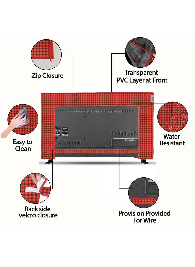 E-Retailer ERetailer Transparent LCDLED TV Protector Cover with Zipper Enclosure for 26 Inch Suitable for All Major Brand Model ColorRed Size2553x17 Inches  - Image 5