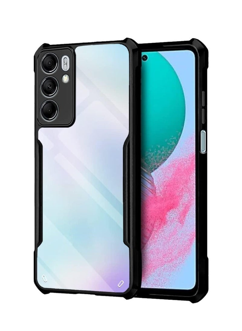 Generic for realme C75 4G Case, Ultra Thin Lightweight, Soft TPU Bumper, Acrylic Clear Back Cover realme C75 4G, Black  - Image 1