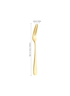 Generic Stainless Steel Fruit Fork Children's Small Fork Living Room Cake Fork Fruit Sign Dessert Fork KTV Bar Fruit Plate Fork-Specifications:304 Gold—fruit Fork [thick Style]  - Image 1
