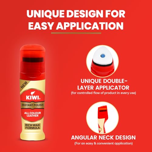 KIWI Instant Liquid Glossy Finish Shoe Polish (75 Ml, Neutral) | Nourishment, Protection, And Shine For All Leather - Image 4