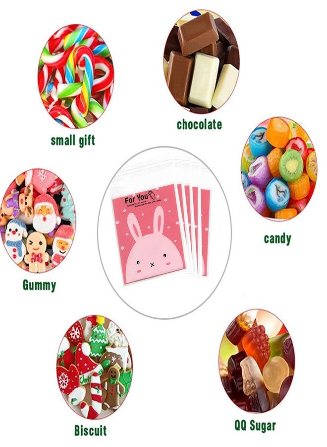 Pindia 100Pcs Mini Cute Cartoon Animal Pattern Candy Biscuits Cookies Packaging Bags, Self-Adhesive Plastic Bag for Bakery Home Party - Image 2