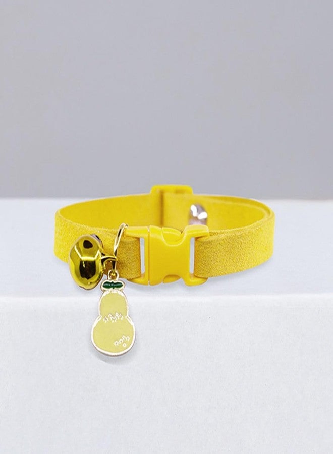 cyhaen Yellow Cat Collar with Bell, Pretty Soft Kitten Collor Male Puppy Collars with Bells for XXS XS Tiny Pet Male Littel Dogs Animal, XSmall - Image 4
