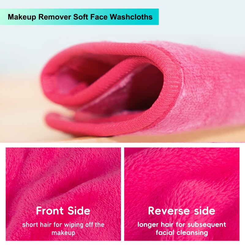 PleasingCare Makeup Remover Cloth Cleansing Towel - Chemical Free - Move Makeup Instantly with Just Water (3 Rosy) - Image 3