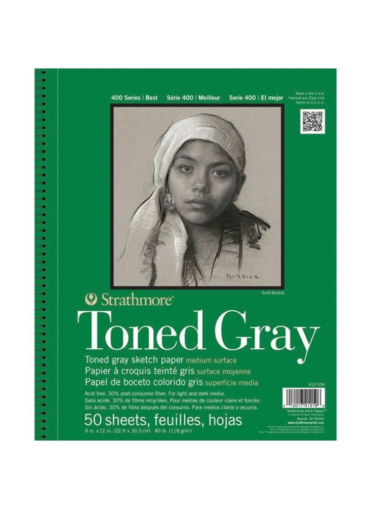 Strathmore Strathmore Toned Grey Sketchbook 9" x 12" (Wirebound) 412-109 
