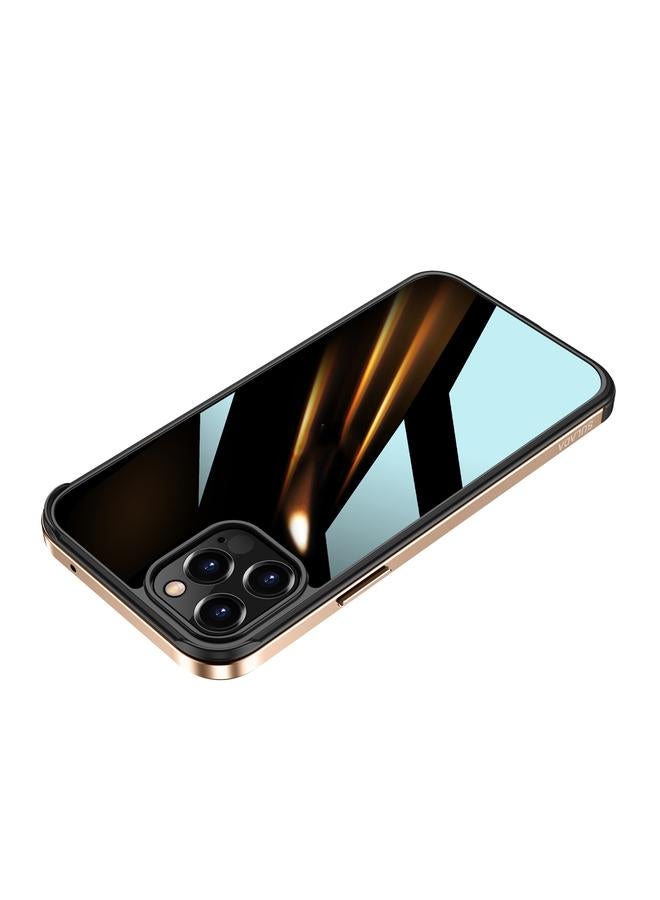 Case For iPhone 12 Pro Shockproof Aviation Aluminum Metal Frame + Nano Glass + TPU Protective Case