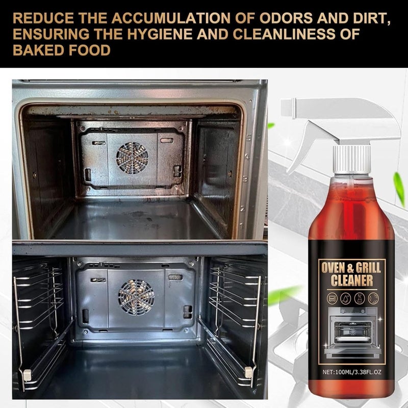 YOOJ ® Oven and Grill Cleaning Spray, Oven Cleaner Heavy Duty Spray, Air Fryer Cleaners Heavy Duty, Stainless Steel Cleaner & Degreaser for Microwave, Cookers, Hoods, Grills - Image 3