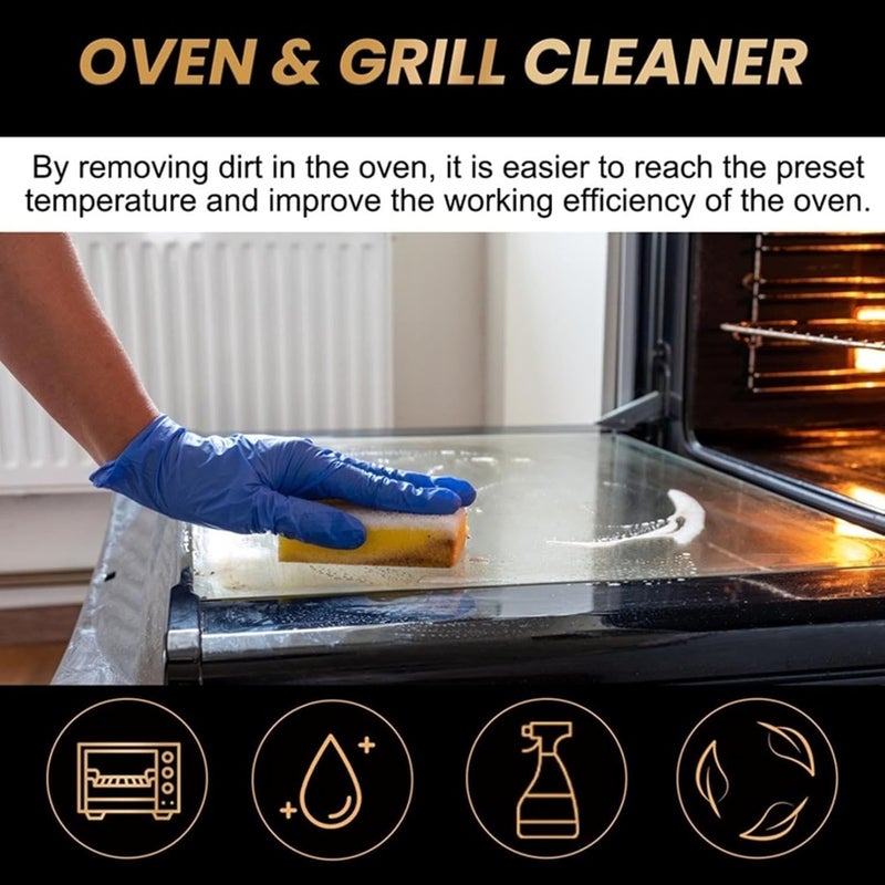 YOOJ ® Oven and Grill Cleaning Spray, Oven Cleaner Heavy Duty Spray, Air Fryer Cleaners Heavy Duty, Stainless Steel Cleaner & Degreaser for Microwave, Cookers, Hoods, Grills - Image 4