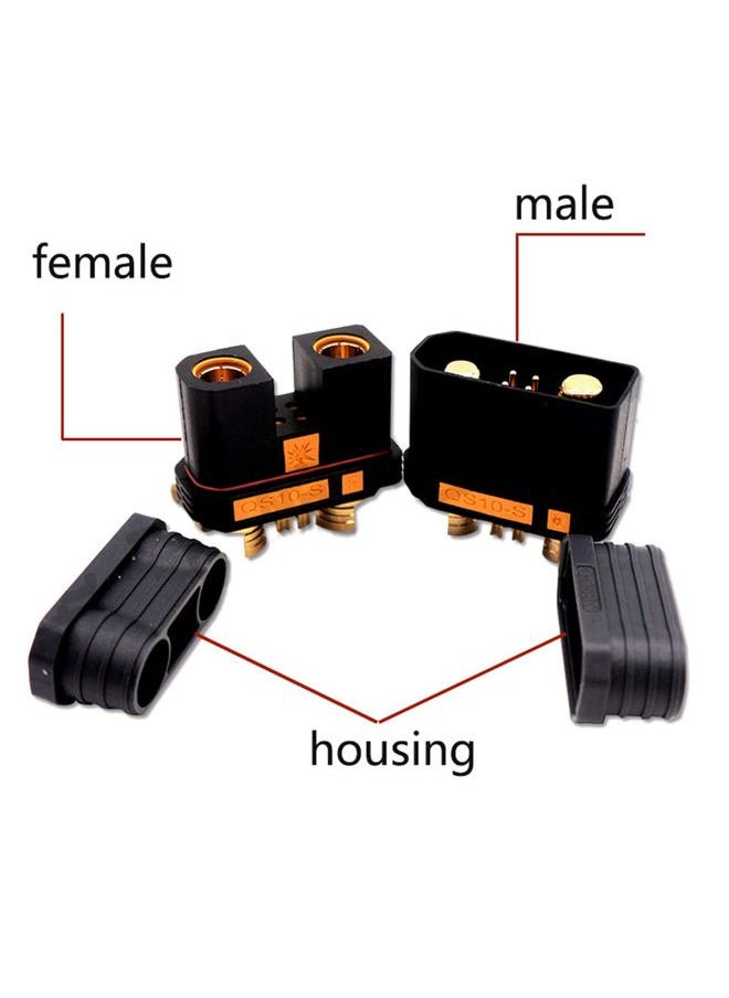 SoloGood 170A High Current Antispark QS10-S Male Female Connectors Plugs with 4Pin Signal for Drone RV E-Bike Battery Charger(Black, 1 Pair)  - Image 2