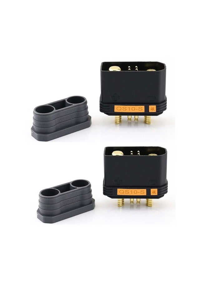 SoloGood 170A High Current Antispark QS10-S Male Female Connectors Plugs with 4Pin Signal for Drone RV E-Bike Battery Charger(Black, 1 Pair)  - Image 1
