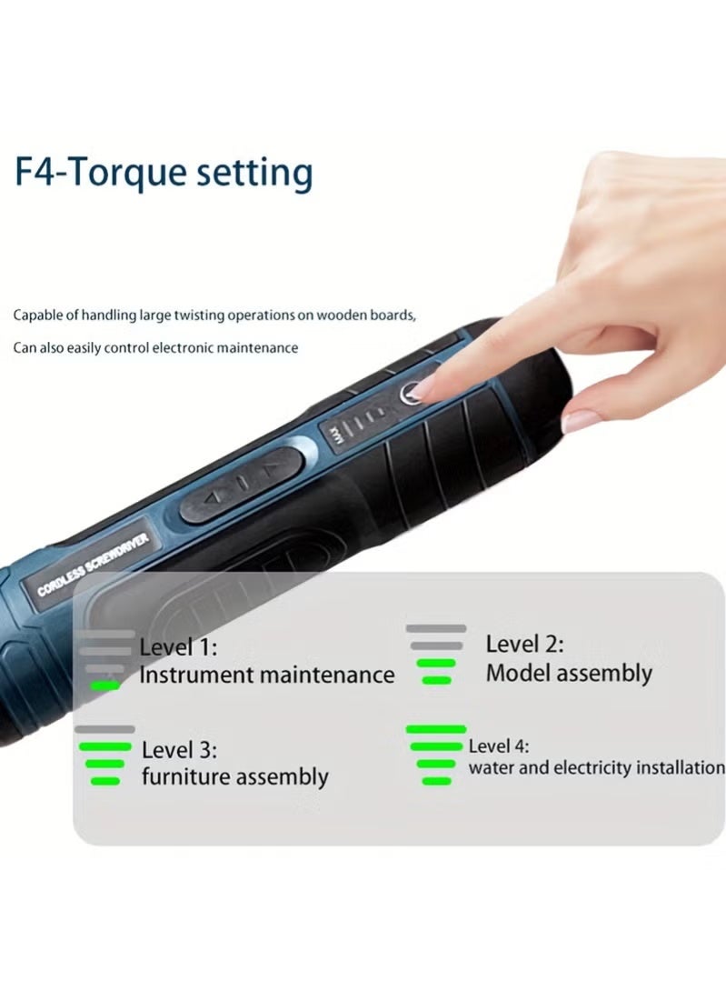روك بو مسمار كهربائي لاسلكي مع 105 قطع ملحقات USB قابل لإعادة الشحن مسمار كهربائي محمول مجموعة عزم الدوران قابل للتعديل مسمار لاسلكي للمشاريع المنزلية الصغيرة إصلاح DIY المنزل - Image 5