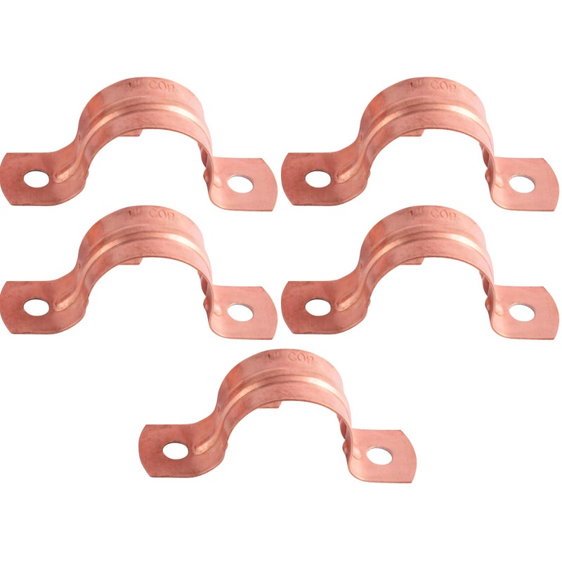 HoldRite 1 Inch Copper 2Hole Strap 5 Pack Pipe Support CPS0100Z5 - Image 2