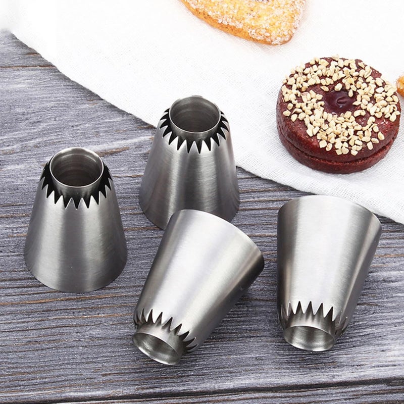 2pcs Baking Tools Pastry Tips Nozzle Set Stainless Steel Icing Piping Nozzles for Cake Decorating and Cream Decoration - Image 4