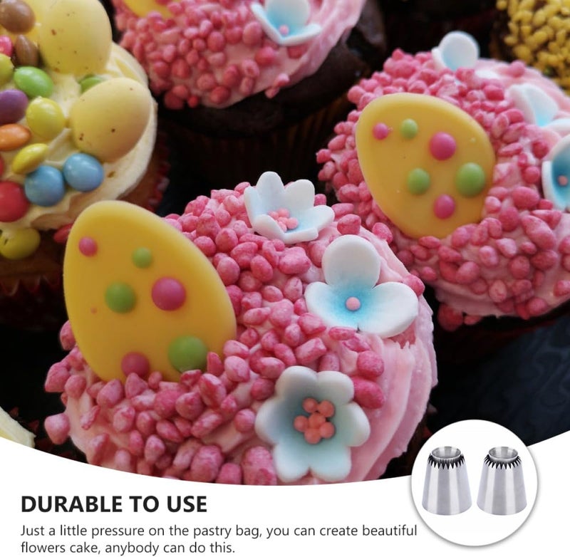 2pcs Baking Tools Pastry Tips Nozzle Set Stainless Steel Icing Piping Nozzles for Cake Decorating and Cream Decoration - Image 5