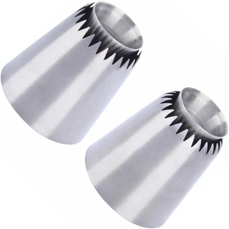 2pcs Baking Tools Pastry Tips Nozzle Set Stainless Steel Icing Piping Nozzles for Cake Decorating and Cream Decoration - Image 1