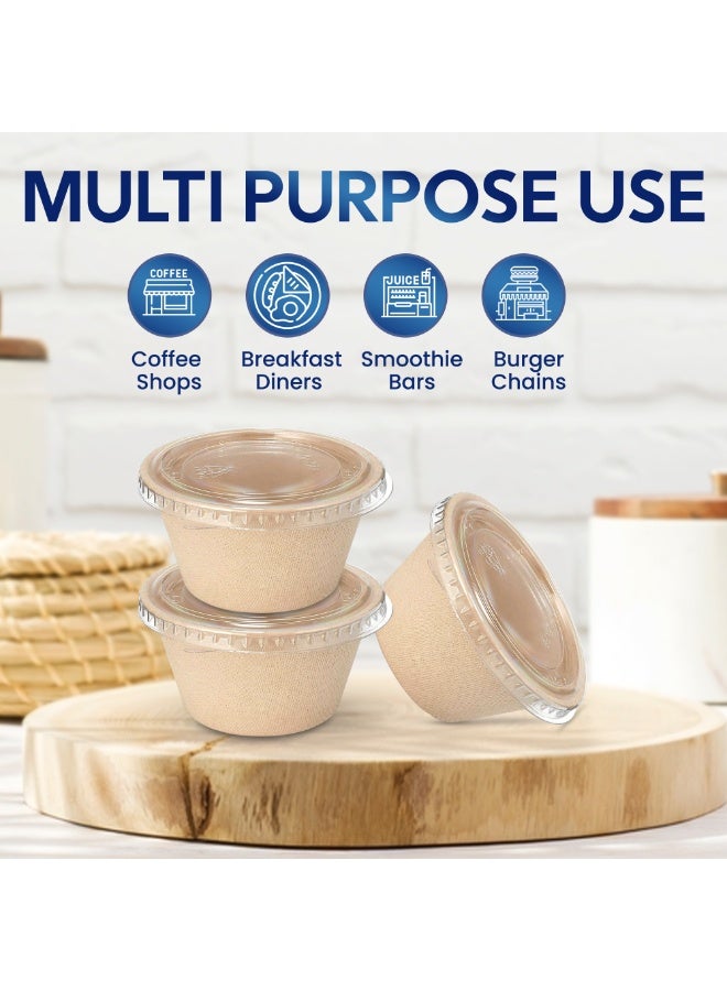 إس إن إتش باكينج كوب صوص الباجاس 2 أونصة أكواب تفل بهارات قابلة للتحلل مع أغطية 50 قطعة - Image 3