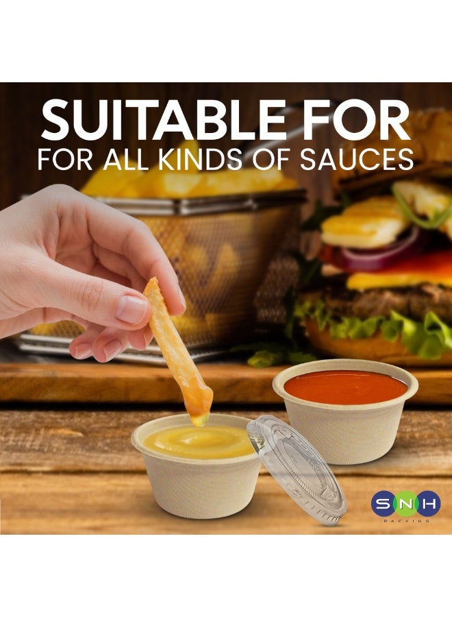 إس إن إتش باكينج كوب صوص الباجاس 2 أونصة أكواب تفل بهارات قابلة للتحلل مع أغطية 50 قطعة - Image 4