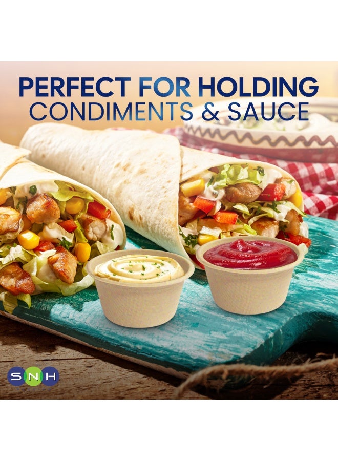 إس إن إتش باكينج كوب صوص الباجاس 2 أونصة أكواب تفل بهارات قابلة للتحلل مع أغطية 50 قطعة - Image 5