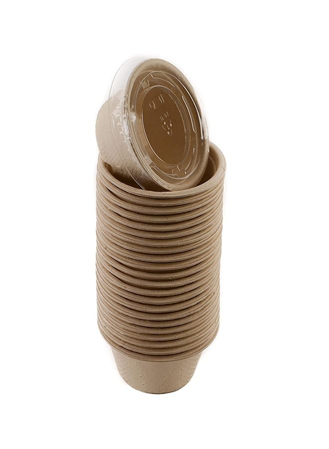 SNH Packing Bagasse Sauce Cup 2 Ounce Compostable Condiment Bagasse Cups With Lids 50 Pieces - Image 2