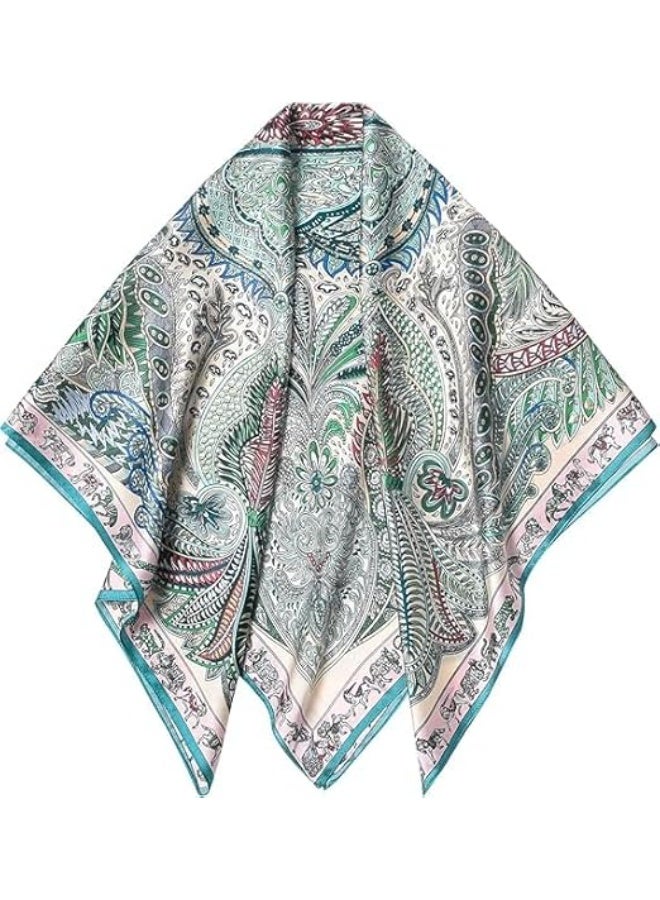 100% Pure Mulberry Silk Square Scarf - Lightweight Hair Wrap & Shawl for Women - Versatile Headscarf, Neckerchief, Women Natural Silk (20.8×20.8 inches) - Image 5