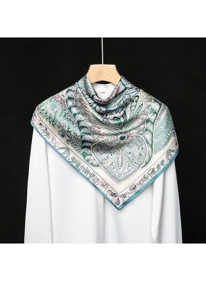 100% Pure Mulberry Silk Square Scarf - Lightweight Hair Wrap & Shawl for Women - Versatile Headscarf, Neckerchief, Women Natural Silk (20.8×20.8 inches) - Image 2