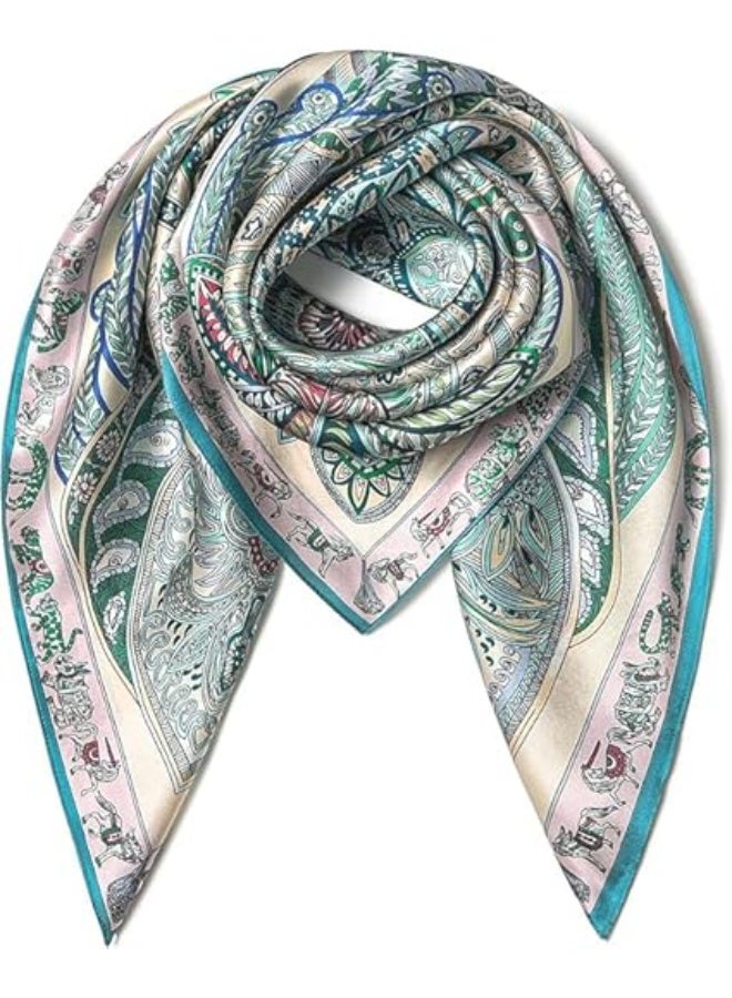 100% Pure Mulberry Silk Square Scarf - Lightweight Hair Wrap & Shawl for Women - Versatile Headscarf, Neckerchief, Women Natural Silk (20.8×20.8 inches) - Image 1